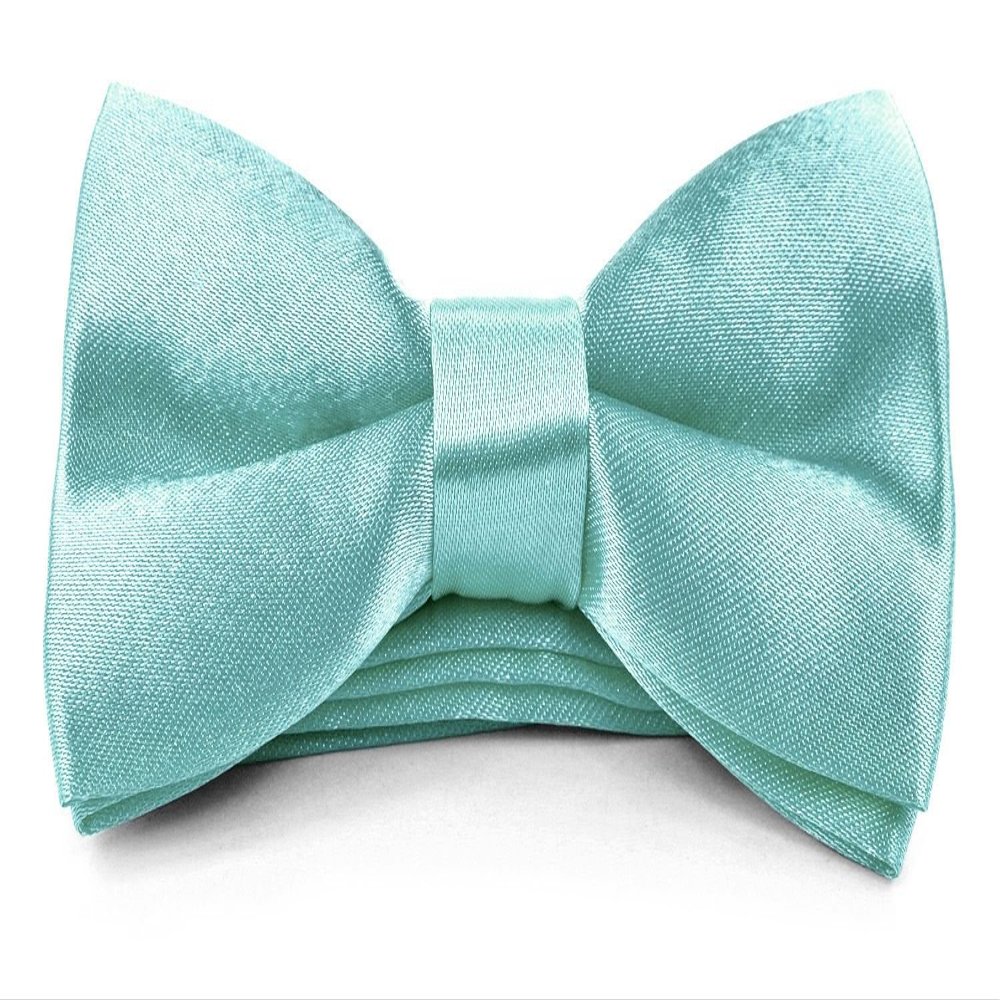 Moda Di Raza Boys Bowtie Pre-Tied Satin Formal Tuxedo Bowtie Adjustable Length Satin Kids Bow Tie - Turquoise One Size Bow Ties [Paperback]