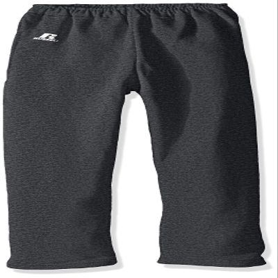 Russell Athletic Big Boys' Youth Dri-Power Fleece Open Bottom Pocket Pant, Black Heather, Medium