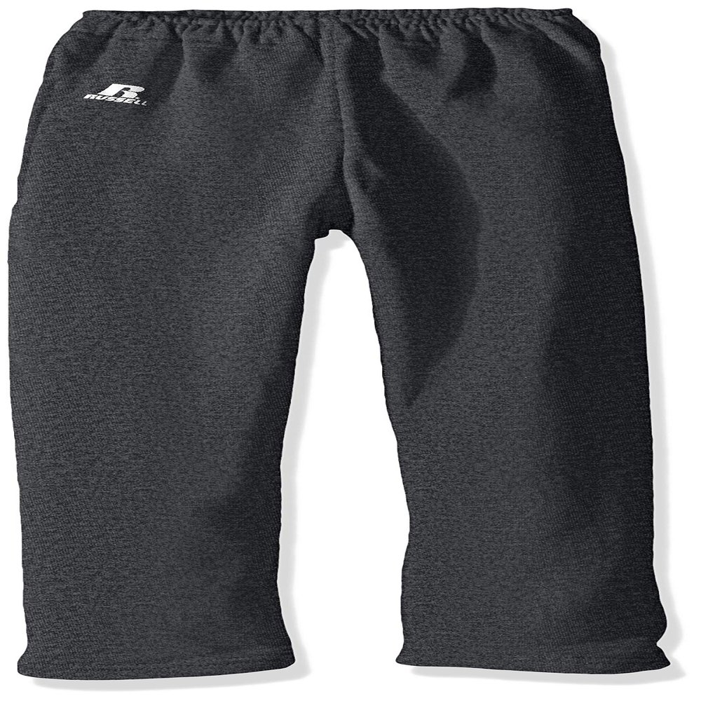 Russell Athletic Big Boys' Youth Dri-Power Fleece Open Bottom Pocket Pant, Black Heather, Medium