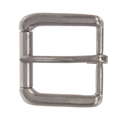 1 3/8" (35 mm) Single Prong Rectangular Roller Belt Buckle Color: Antique Silver