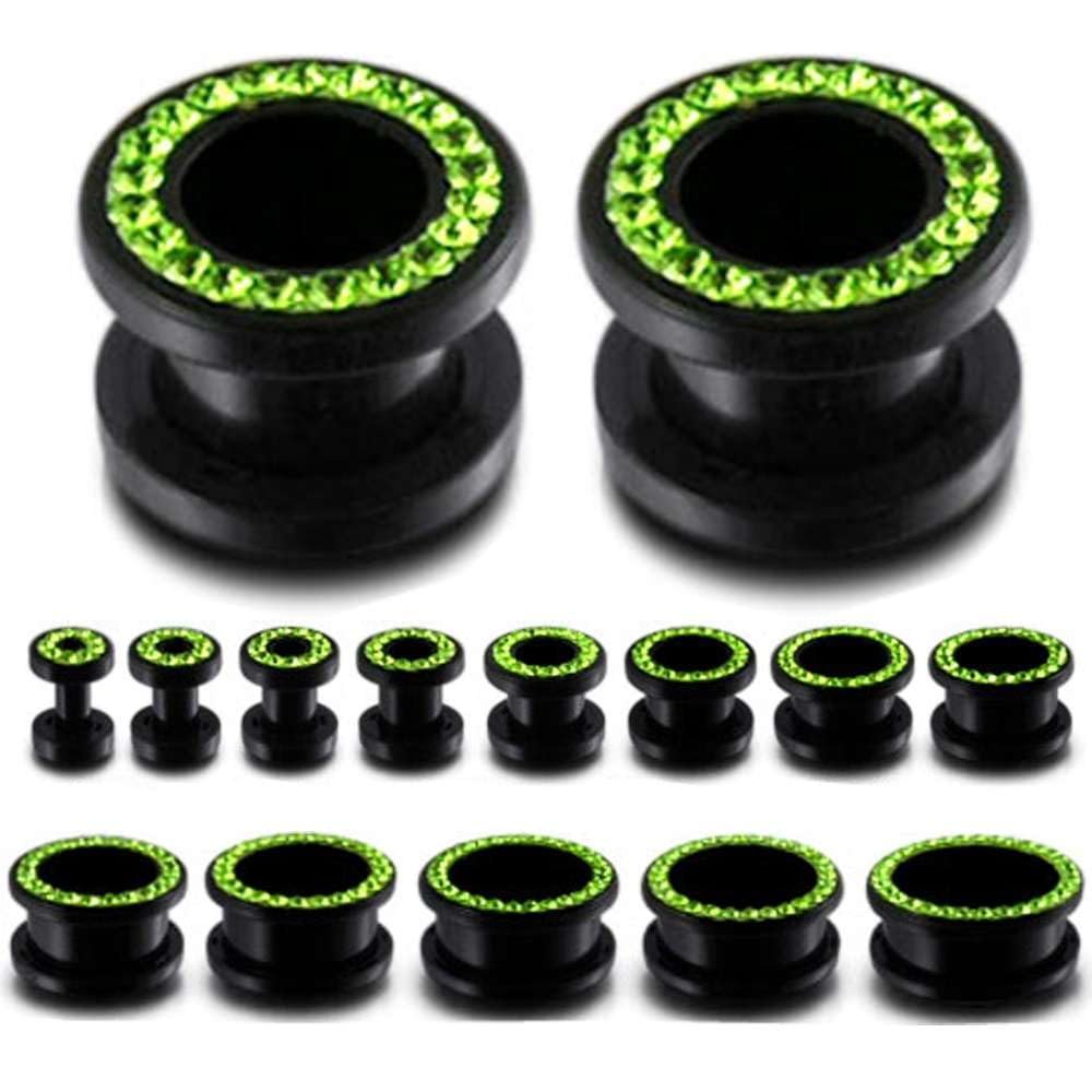 00g 10mm 00 Gauges Gauge Flesh Tunnels Tunnel Screw Double Flare Flared Stretching Ear Plugs Gauges Stretcher Expander Body Piercing Ear Plug Earlets Expanders Ears Earring Earrings 00g = 10mm