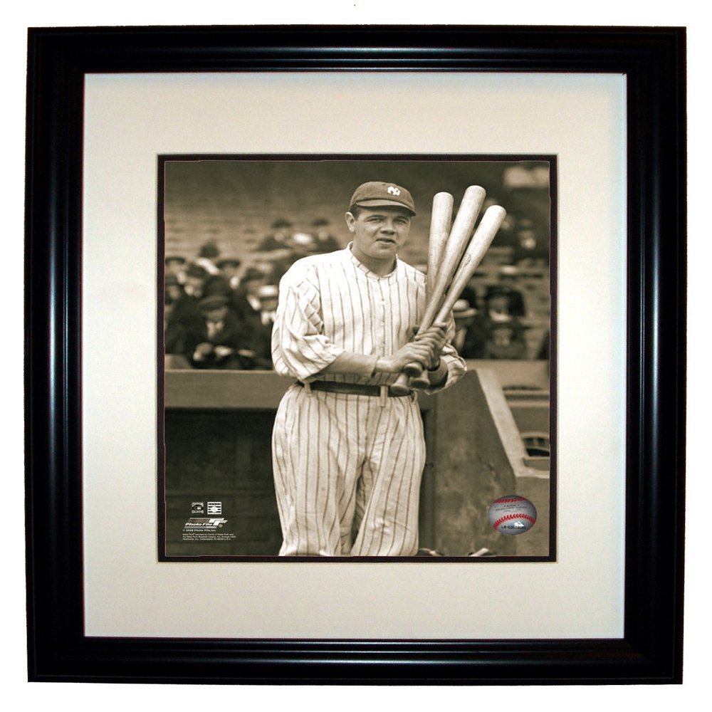 Collectiblia Babe Ruth NY Yankees 8x10 Photo in an 11x14 Double Matted Black Frame #001
