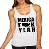 ALLNTRENDS Women's Tank Top 'Merica f**k Yeah Black Print (S, Heather White) view 1