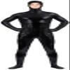 VSVO Shiny Spandex Open Face Full Bodysuit Zentai Costume (Small, Black) view 2