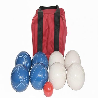 BuyBocceBalls Listing - Made in USA, Premium Quality Official Tournament Bocce Set - 110mm Blue and White Balls Nylon Bag; Regulation Size Balls 998 Grams (2 lbs. 3.2 oz.)