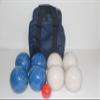 BuyBocceBalls Listing - Made in USA, Premium Quality Tournament Bocce Set - 110mm Blue and White Balls, Nylon Blue Bag, 998 Grams (2 lbs. 3.2 oz.). Various Bag Colors view 1