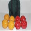 BuyBocceBalls Listing - Made in USA, Premium Quality Tournament Bocce Set - 110mm Rustic Yellow/Orange Balls and Green/Black Bag, 998 Grams (2 lbs. 3.2 oz.) view 1