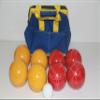 BuyBocceBalls Listing - Made in USA, Premium Quality Tournament Bocce Set - 110mm Gold and Dark Orange Balls, Nylon Blue/Yellow Bag, 998 Grams (2 lbs. 3.2 oz.). view 1