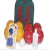 BuyBocceBalls Listing - Made in USA, Premium Quality Tournament Bocce Set - 110mm Gold and Dark Orange Balls, Nylon Maroon Bag, 998 Grams (2 lbs. 3.2 oz.). Polish. Measure Device view 1