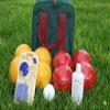 BuyBocceBalls Listing - Made in USA, Premium Quality Tournament Bocce Set - 110mm Gold and Dark Orange Balls, Nylon Maroon Bag, 998 Grams (2 lbs. 3.2 oz.). Polish. Measure Device view 2