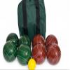 BuyBocceBalls Listing - Made in USA, Premium Quality Tournament Bocce Set - 110mm Dark Green and Dark Red Balls, Nylon Green/Black Bag, 998 Grams (2 lbs. 3.2 oz.). Various Bag Colors view 1