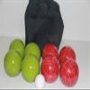 BuyBocceBalls Listing - Made in USA, Premium Quality Tournament Bocce Set - 110mm Lime Green and Dark Orange Balls, Nylon Black Bag, 998 Grams (2 lbs. 3.2 oz.). Various Bag Colors view 1