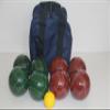 BuyBocceBalls Listing - Made in USA, Premium Quality Tournament Bocce Set - 107mm Dark Red and Green Balls, Nylon Blue Bag, 920 Grams (2 lbs. 1 oz.). Various Bag Colors view 1