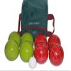 BuyBocceBalls Listing - Made in USA, Premium Quality Tournament Bocce Set - 110mm Lime Green and Dark Orange Balls, Nylon Engraved Green Bag, 998 Grams (2 lbs. 3.2 oz.) view 1