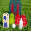 BuyBocceBalls Listing - Made in USA, Premium Quality Tournament Bocce Set - 110mm, Rustic Green/Orange Balls, Ball Polish, Kestrel Measuring Device and Green/Maroon Bag view 2