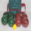 BuyBocceBalls Listing - Made in USA, Premium Quality Tournament Bocce Set - 114mm Dark Green and Red Balls, Engraved Maroon Bag, 1156 Grams (2 lbs. 8 oz.). view 1