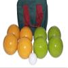 BuyBocceBalls Listing - Made in USA, Premium Quality Tournament Bocce Set - 110mm Lime Green and Gold Balls, Nylon Bag, 998 Grams (2 lbs. 3.2 oz.). Various Bag Colors view 1