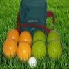 BuyBocceBalls Listing - Made in USA, Premium Quality Tournament Bocce Set - 110mm Lime Green and Yellow Balls, Nylon Engraved Green Bag, 998 Grams (2 lbs. 3.2 oz.) view 2
