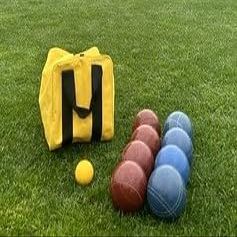 BuyBocceBalls Listing - Made in USA, Premium Quality Official Tournament Bocce Set - 107mm Blue and Dark Red Balls Nylon Bag; Regulation Size Balls 920 Grams (2 lbs. 1 oz.)