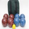 BuyBocceBalls Listing - Made in USA, Premium Quality Tournament Bocce Set - 110mm Blue and Dark Red Balls, Nylon Green/Black Bag, 998 Grams (2 lbs. 3.2 oz.). Various Bag Colors view 1