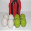 BuyBocceBalls Listing - Made in USA, Premium Quality Tournament Bocce Set - 110mm EPCO Bocce Set - Rustic Green/White Balls and red/Black Bag, 998 Grams (2 lbs. 3.2 oz.) view 1
