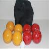 BuyBocceBalls Listing - Made in USA, Premium Quality Tournament Bocce Set - Rustic Yellow/Red Balls and Black Bag, 998 Grams (2 lbs. 3.2 oz.) view 1
