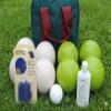 BuyBocceBalls Listing - Made in USA, Premium Quality Tournament Bocce Set - 110mm Lime Green and White Balls, Nylon Maroon Bag, 998 Grams (2 lbs. 3.2 oz.). Polish. Measure Device view 1
