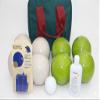 BuyBocceBalls Listing - Made in USA, Premium Quality Tournament Bocce Set - 110mm Lime Green and White Balls, Nylon Maroon Bag, 998 Grams (2 lbs. 3.2 oz.). Polish. Measure Device view 2