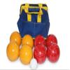 BuyBocceBalls Listing - Made in USA, Premium Quality Tournament Bocce Set - 110mm Gold and Red Balls, Nylon Blue/Yellow Bag, 998 Grams (2 lbs. 3.2 oz.). view 1