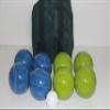 BuyBocceBalls Listing - Made in USA, Premium Quality Tournament Bocce Set - 110mm Blue and Green Balls, Nylon Green/Black Bag, 998 Grams (2 lbs. 3.2 oz.). Various Bag Colors view 1