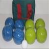 BuyBocceBalls Listing - Made in USA, Premium Quality Tournament Bocce Set - 110mm Blue and Lime Green Balls, Nylon Bag, 998 Grams (2 lbs. 3.2 oz.). Various Bag Colors view 4