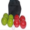 BuyBocceBalls Listing - Made in USA, Premium Quality Tournament Bocce Set - 110mm Lime Green and Red Balls, Nylon Black Bag, 998 Grams (2 lbs. 3.2 oz.). Various Bag Colors view 1