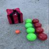 BuyBocceBalls Listing - Made in USA, Premium Quality Tournament Bocce Set - 110mm Green and Red Balls, Nylon Green/Black Bag, 998 Grams (2 lbs. 3.2 oz.). Various Bag Colors view 3
