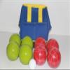BuyBocceBalls Listing - Made in USA, Premium Quality Tournament Bocce Set - 110mm Lime Green and Red Balls, Nylon Blue/Yellow Bag, 998 Grams (2 lbs. 3.2 oz.). view 1
