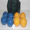 BuyBocceBalls Listing - Made in USA, Premium Quality Tournament Bocce Set - 110mm Blue and Gold Balls, Nylon Green/Black Bag, 998 Grams (2 lbs. 3.2 oz.). Various Bag Colors view 1
