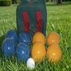 BuyBocceBalls Listing - Made in USA, Premium Quality Official Tournament Bocce Set - 110mm Blue and Gold Balls Nylon Bag; Regulation Size Balls 998 Grams (2 lbs. 3.2 oz.) view 2