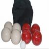 BuyBocceBalls Listing - Made in USA, Premium Quality Tournament Bocce Set - 110mm White and Red Balls, Nylon Black Bag, 998 Grams (2 lbs. 3.2 oz.). Various Bag Colors view 2