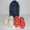 BuyBocceBalls Listing - Made in USA, Premium Quality Tournament Bocce Set - 110mm White and red Balls, Nylon Blue Bag, 998 Grams (2 lbs. 3.2 oz.). Various Bag Colors view 1