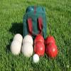 BuyBocceBalls Listing - Made in USA, Premium Quality Tournament Bocce Set - 110mm Rustic White/Red Balls and Green/Maroon Bag, 998 Grams (2 lbs. 3 oz.) view 2