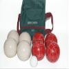 BuyBocceBalls Listing - Made in USA, Premium Quality Tournament Bocce Set - 110mm White and Red Balls, Nylon Engraved Green Bag, 998 Grams (2 lbs. 3.2 oz.) view 2