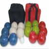 BuyBocceBalls Unique Double Set - Premium Quality and Made in USA, Tournament 110mm EPCO Bocce Sets, 998 Grams (2 lbs. 3.2 oz.) - Rustic Blue/White/Green/Red Balls with red/Black Bags view 2