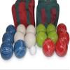 BuyBocceBalls Unique Double Set - Premium Quality and Made in USA, Tournament 110mm EPCO Bocce Sets, 998 Grams (2 lbs. 3.2 oz.) - Rustic Blue/White/Green/Red Balls with Maroon/Green Bags view 2