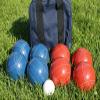 BuyBocceBalls Listing - Made in USA, Premium Quality Tournament Bocce Set - 110mm Blue and Red Balls, Nylon Blue Bag, 998 Grams (2 lbs. 3.2 oz.). Various Bag Colors view 1