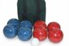 BuyBocceBalls Listing - Made in USA, Premium Quality Tournament Bocce Set - 110mm Blue and Red Balls, Nylon Green/Black Bag, 998 Grams (2 lbs. 3.2 oz.). Various Bag Colors view 2