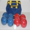BuyBocceBalls Listing - Made in USA, Premium Quality Tournament Bocce Set - 110mm Blue and Red Balls, Nylon Blue/Yellow Bag, 998 Grams (2 lbs. 3.2 oz.). view 1