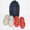 BuyBocceBalls Listing - Made in USA, Premium Quality Tournament Bocce Set - 110mm White and Dark Orange Balls, Nylon Blue Bag, 998 Grams (2 lbs. 3.2 oz.). Various Bag Colors view 2