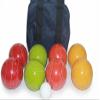 BuyBocceBalls Listing - Made in USA, Premium Quality Tournament Bocce Set - 110mm, 998 Grams (2 lbs. 3.2 oz.) - Rustic Yellow/Orange/Red/Greenballs and Blue/Black Bag view 2