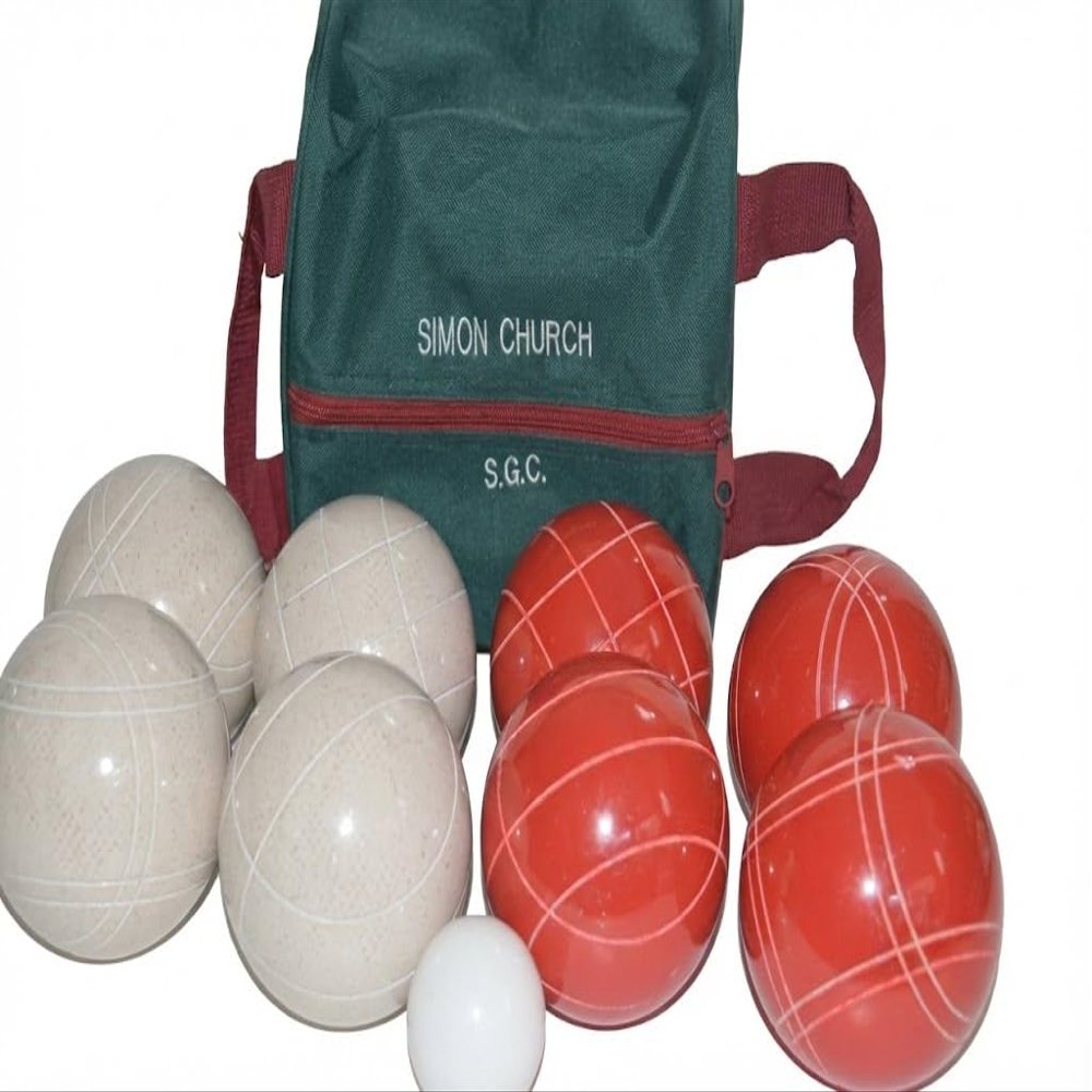 BuyBocceBalls Listing - Made in USA, Premium Quality Tournament Bocce Set - 110mm White and Dark Orange Balls, Nylon Engraved Green Bag, 998 Grams (2 lbs. 3.2 oz.)