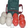 BuyBocceBalls Listing - Made in USA, Premium Quality Tournament Bocce Set - 110mm White and Dark Orange Balls, Nylon Engraved Green Bag, 998 Grams (2 lbs. 3.2 oz.) view 1