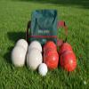 BuyBocceBalls Listing - Made in USA, Premium Quality Tournament Bocce Set - 110mm White and Dark Orange Balls, Nylon Engraved Green Bag, 998 Grams (2 lbs. 3.2 oz.) view 2